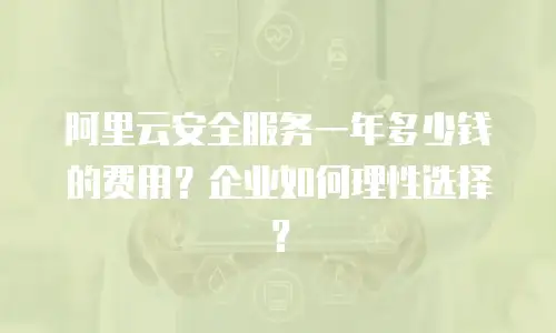 阿里云安全服务一年多少钱的费用？企业如何理性选择？