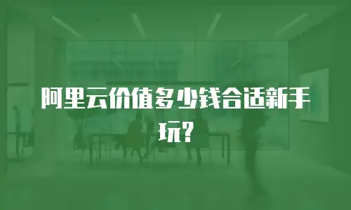 阿里云价值多少钱合适新手玩？