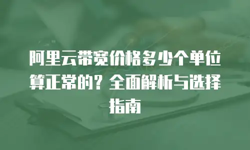 阿里云带宽价格多少个单位算正常的？全面解析与选择指南