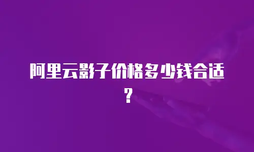 阿里云影子价格多少钱合适？