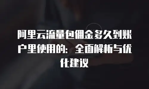 阿里云流量包佣金多久到账户里使用的：全面解析与优化建议