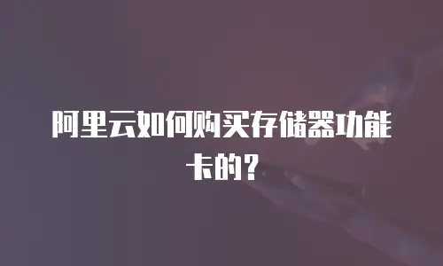 阿里云如何购买存储器功能卡的？