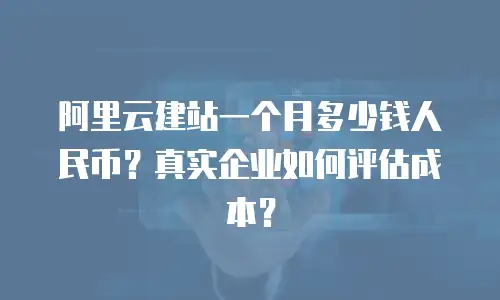 阿里云建站一个月多少钱人民币？真实企业如何评估成本？
