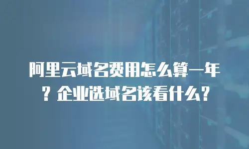 阿里云域名费用怎么算一年？企业选域名该看什么？