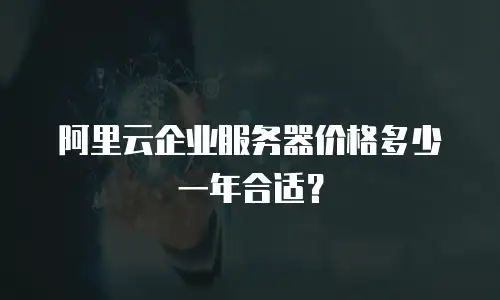 阿里云企业服务器价格多少一年合适？