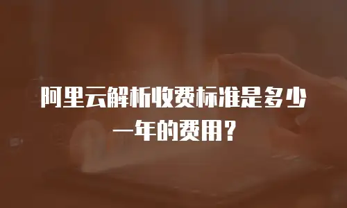 阿里云解析收费标准是多少一年的费用？