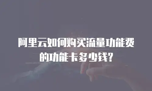 阿里云如何购买流量功能费的功能卡多少钱？