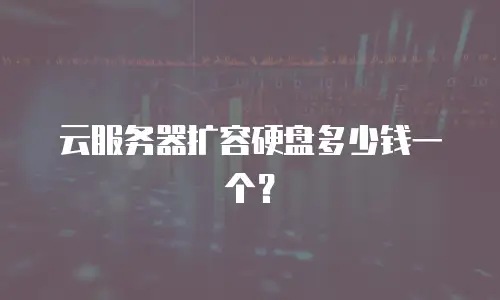 云服务器扩容硬盘多少钱一个？