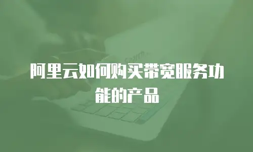 阿里云如何购买带宽服务功能的产品