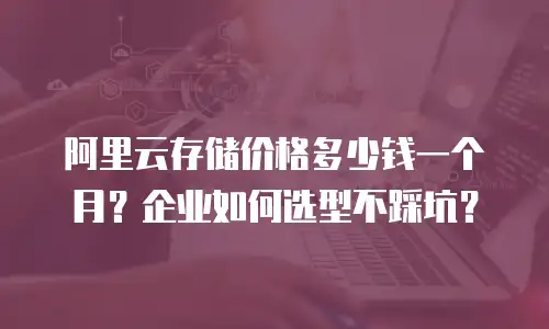 阿里云存储价格多少钱一个月？企业如何选型不踩坑？