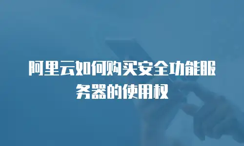 阿里云如何购买安全功能服务器的使用权