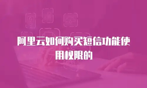 阿里云如何购买短信功能使用权限的