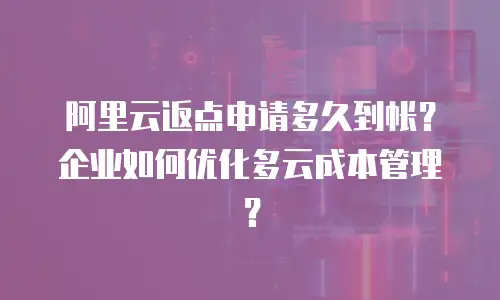 阿里云返点申请多久到帐？企业如何优化多云成本管理？