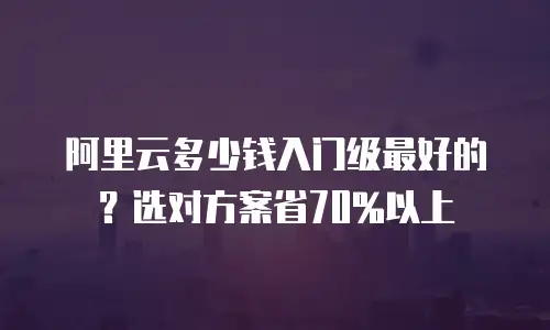阿里云多少钱入门级最好的？选对方案省70%以上