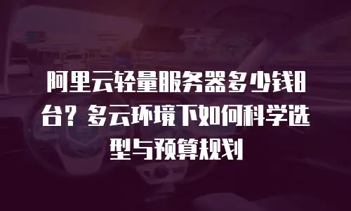 阿里云轻量服务器多少钱8台？多云环境下如何科学选型与预算规划