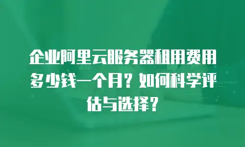 企业阿里云服务器租用费用多少钱一个月？如何科学评估与选择？