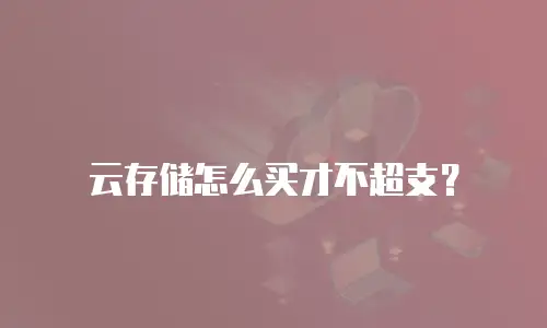 云存储怎么买才不超支？