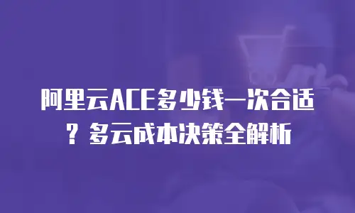 阿里云ACE多少钱一次合适？多云成本决策全解析