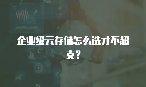 企业级云存储怎么选才不超支？