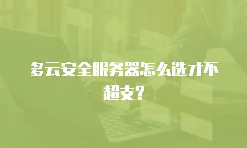 多云安全服务器怎么选才不超支？