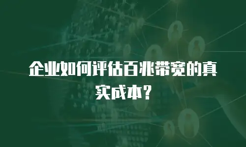 企业如何评估百兆带宽的真实成本？