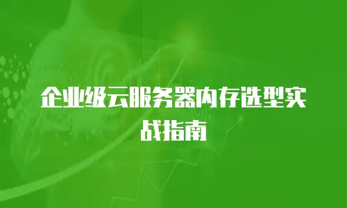 企业级云服务器内存选型实战指南