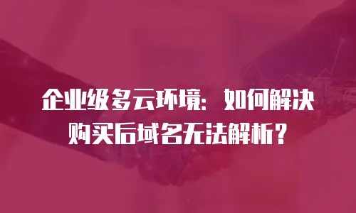 企业级多云环境：如何解决购买后域名无法解析？