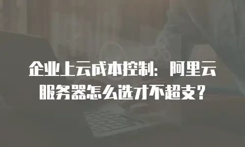企业上云成本控制：阿里云服务器怎么选才不超支？