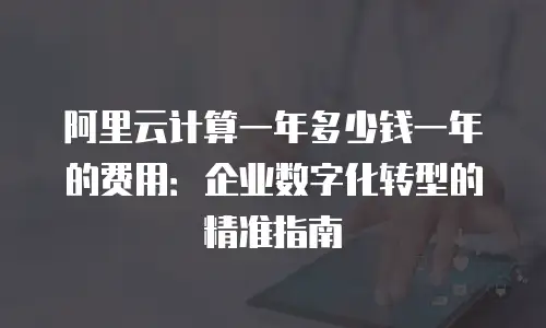 阿里云计算一年多少钱一年的费用：企业数字化转型的精准指南