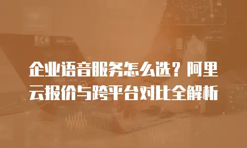 企业语音服务怎么选？阿里云报价与跨平台对比全解析
