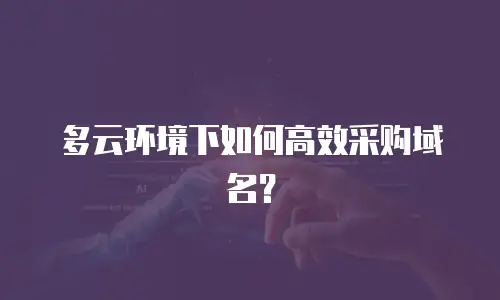 多云环境下如何高效采购域名？