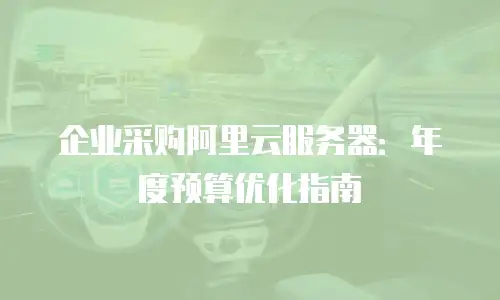 企业采购阿里云服务器：年度预算优化指南