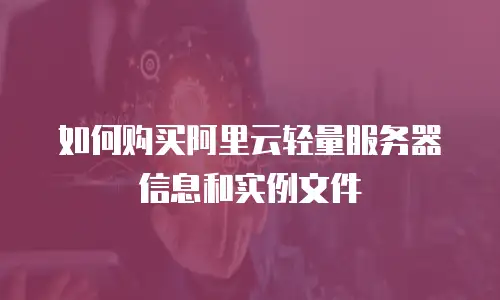 如何购买阿里云轻量服务器信息和实例文件