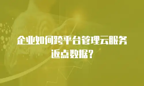 企业如何跨平台管理云服务返点数据？