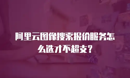 阿里云图像搜索报价服务怎么选才不超支？