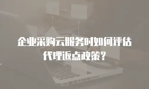 企业采购云服务时如何评估代理返点政策？