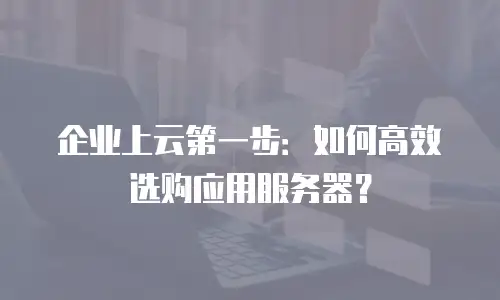 企业上云第一步：如何高效选购应用服务器？