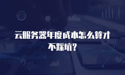 云服务器年度成本怎么算才不踩坑？
