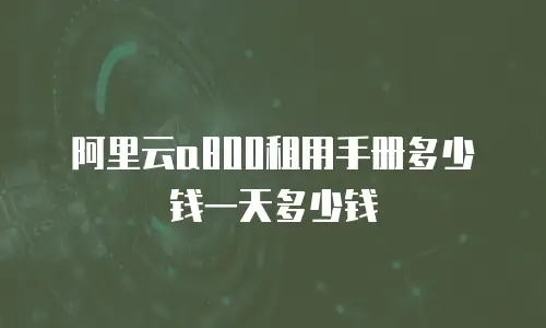 阿里云a800租用手册多少钱一天多少钱