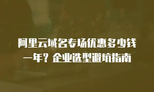 阿里云域名专场优惠多少钱一年？企业选型避坑指南