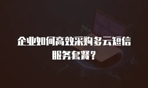 企业如何高效采购多云短信服务套餐？