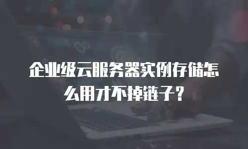 企业级云服务器实例存储怎么用才不掉链子？