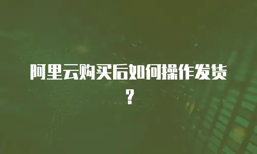 阿里云购买后如何操作发货？