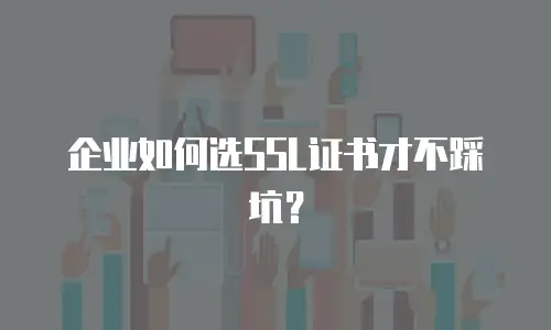 企业如何选SSL证书才不踩坑？
