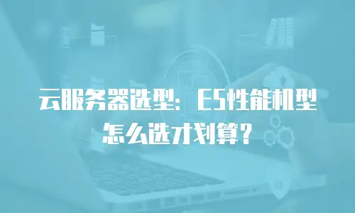 云服务器选型：E5性能机型怎么选才划算？