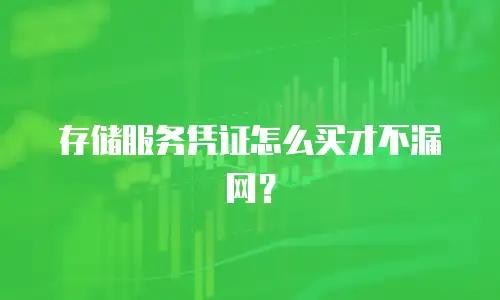 存储服务凭证怎么买才不漏网？