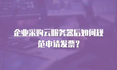 企业采购云服务器后如何规范申请发票？