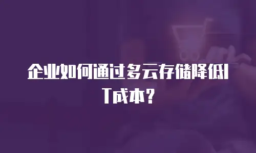 企业如何通过多云存储降低IT成本？