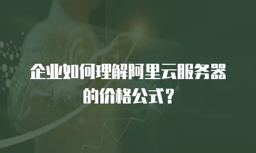 企业如何理解阿里云服务器的价格公式？