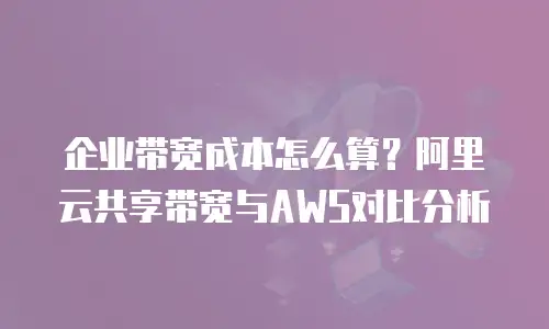 企业带宽成本怎么算？阿里云共享带宽与AWS对比分析